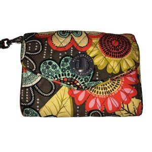 Vera Bradley Flower Shower Wristlet Clutch Wallet Phone Floral Turn Lock Quilted